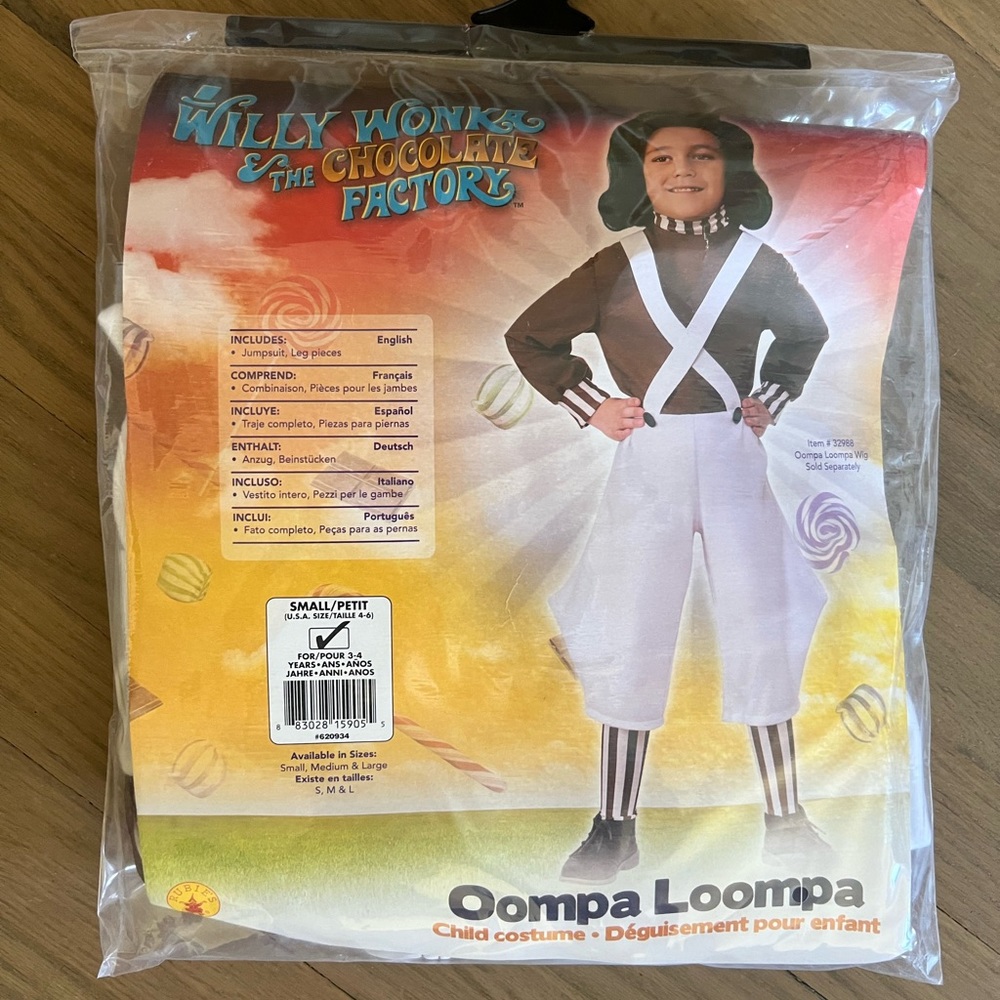 Oompa Loompa Costume Kid’s Size Small 4-6